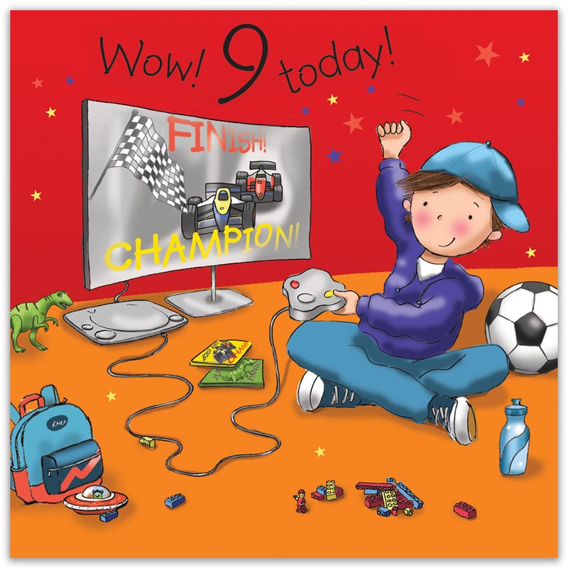 Twizler Age 9 Birthday Card for Boy with Playstation - Greeting Card - Image 2